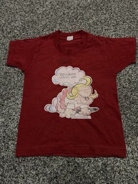vintage 70s BEETLE BAILEY Toddler 2T-4 Granma Loves me Shirt cartoon Trixie Red
